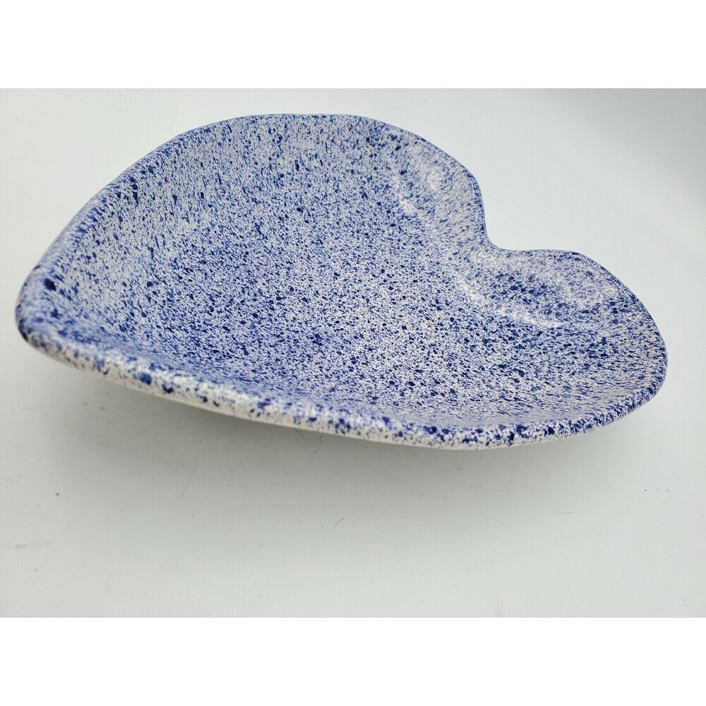 Heart Shaped Trinket Dish 956 GF Blue Speckled and Pink Speckled Portugul - Picture 10 of 12